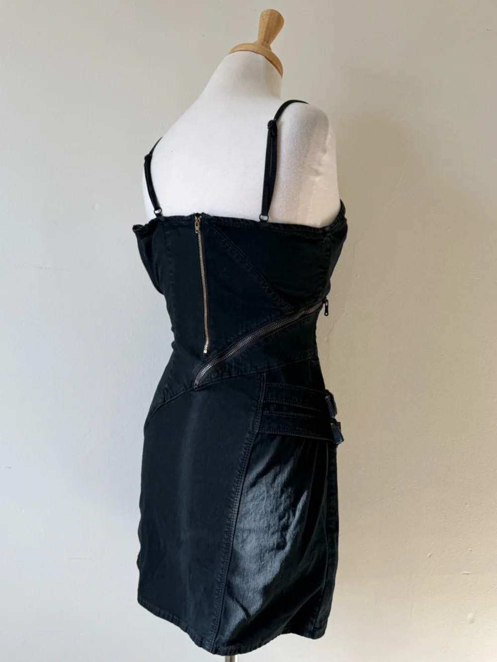 Vintage Diesel Denim Mini Dress | Asymmetrical Zip Detail | Y2K Grunge - Picture 11 of 16